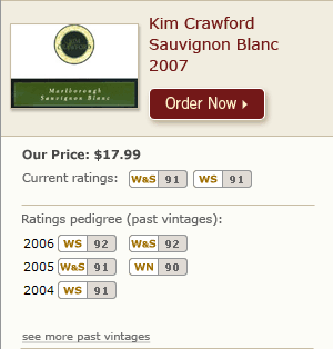 Kim Crawford Sauvignon Blanc 2007