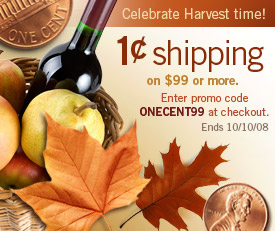 Get 1 cent shipping on $99 now through Friday.