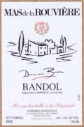 Domaines Bunan Mas de la Rouviere Bandol Rouge 2012 Front Label