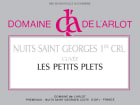 Domaine de l'Arlot  Nuits-St-Georges Cuvee Les Petits Plets Premier Cru 2014 Front Label