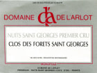 Domaine de l'Arlot Nuits Saint Georges Clos des Forets Saint Georges Premier Cru 2009 Front Label