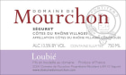 Domaine de Mourchon Cotes du Rhone Villages Seguret Loubie Rose 2015 Front Label