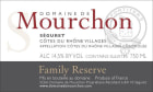 Domaine de Mourchon Cotes du Rhone Villages Seguret Family Reserve Syrah 2014 Front Label