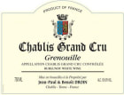 Jean-Paul Droin Chablis Grenouille Grand Cru 2011 Front Label