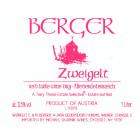Berger Zweigelt (1 Liter) 2014 Front Label