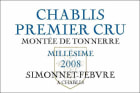 Simonnet-Febvre Chablis Montee de Tonnerre Premier Cru 2008 Front Label