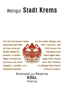 Stadt Krems Kogl Erste OTW Lage Reserve Riesling 2009 Front Label