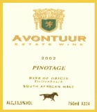 Avontuur Estate Stellenbosch Pinotage 2002 Front Label