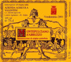 Azienda Agricola Valentini Abruzzo Montepulciano d'Abruzzo 2001 Front Label