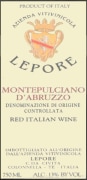 Azienda Vitivinicola Lepore Montepulciano d'Abruzzo 2001 Front Label