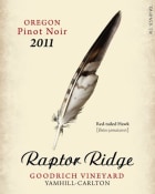Raptor Ridge Goodrich Vineyard Pinot Noir 2011 Front Label