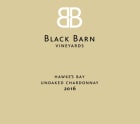 Black Barn Vineyards Unoaked Chardonnay 2016 Front Label