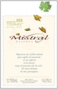 Bodegas de Santo Tomas Mistral Reserva Barbera 2006 Front Label