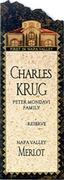 Charles Krug Reserve Merlot 1995 Front Label