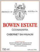 Bowen Estate Cabernet Sauvignon 2012 Front Label