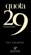 Cantine Menhir Salento Salento Quota 29 Primitivo 2010 Front Label