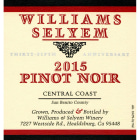 Williams Selyem Central Coast Pinot Noir 2015 Front Label