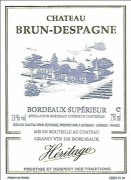 Chateau Brun-Despagne Bordeaux Heritage Superieur 2006 Front Label