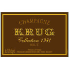 Krug Krug Collection 1981 Front Label