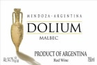 Dolium Winery Malbec 2012 Front Label