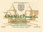 Domaine Gerard Duplessis Chablis Vaillons Premier Cru 2011 Front Label