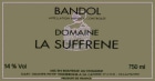 Domaine la Suffrene Bandol 2012 Front Label