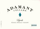Adamant Cellars Syrah 2006 Front Label