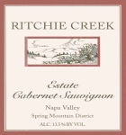 Ritchie Creek Cabernet Sauvignon 2003 Front Label