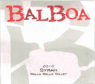 Balboa Winery Syrah 2010 Front Label