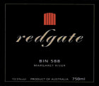 Redgate Wines Bin 588 Cabernet Shiraz 2014 Front Label