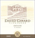 David Girard Grenache 2009 Front Label