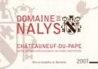 Domaine de Nalys Chateauneuf-de-Pape Rouge 2007 Front Label