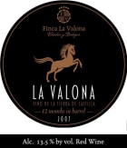 Vinedos y Bodegas Finca la Valona La Valona 12 Meses En Barrica Vino de la Tierra 2007 Front Label