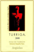 Argiolas Turriga 2008 Front Label