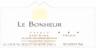 Le Bonheur Estate Prima 2012 Front Label