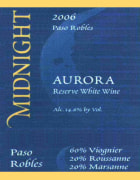 Midnight Cellars Winery Aurora Reserve 2006 Front Label