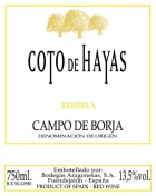 Bodegas Aragonesas Coto de Hayas Reserva 2009 Front Label