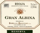 Bodegas Riojanas Gran Albina Reserva 2003 Front Label