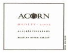 ACORN Winery Alegria Vineyards Medley 2002 Front Label