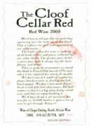 Cloof The Cloof Cellar Blend Red 2008 Front Label