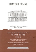 Chateau de Jau Cotes du Roussillon Villages 2003 Front Label