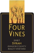 Four Vines Bailey Vineyard Syrah 2007 Front Label