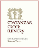 Matanzas Creek Knights Valley Sauvignon Blanc 2016 Front Label