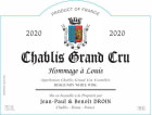 Jean-Paul Droin Hommage a Louis Chablis Grand Cru 2020  Front Label