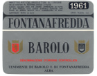 Fontanafredda Barolo 1961  Front Label