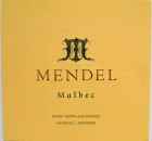 Mendel Malbec 2016 Front Label