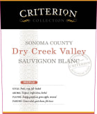 Criterion Cellars Dry Creek Valley Sauvignon Blanc 2016  Front Label