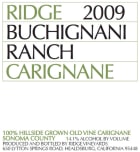 Ridge Buchignani Ranch Carignane 2009  Front Label