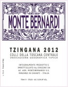 Monte Bernardi Tzingana 2012  Front Label