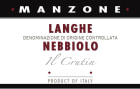 Manzone Langhe Nebbiolo 2021  Front Label
